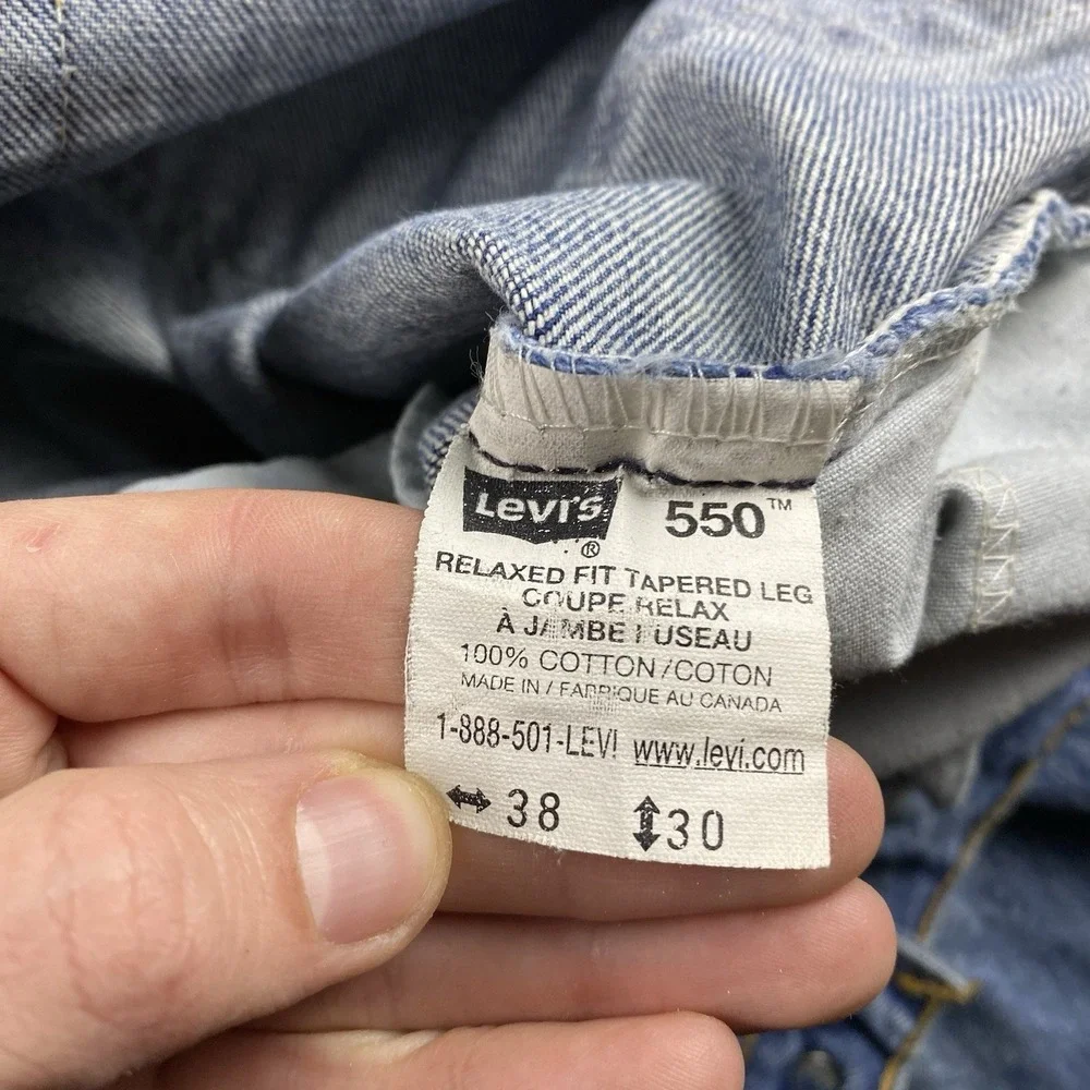 Levis 550 Relaxed Fit‎ Tapered Leg Jeans Mens 38x30 Blue Denim Vintage Y2K